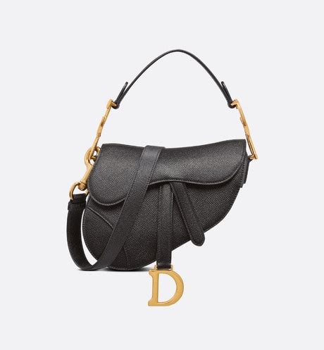 Mini Saddle Bag with Strap Beige and Black Dior Oblique .